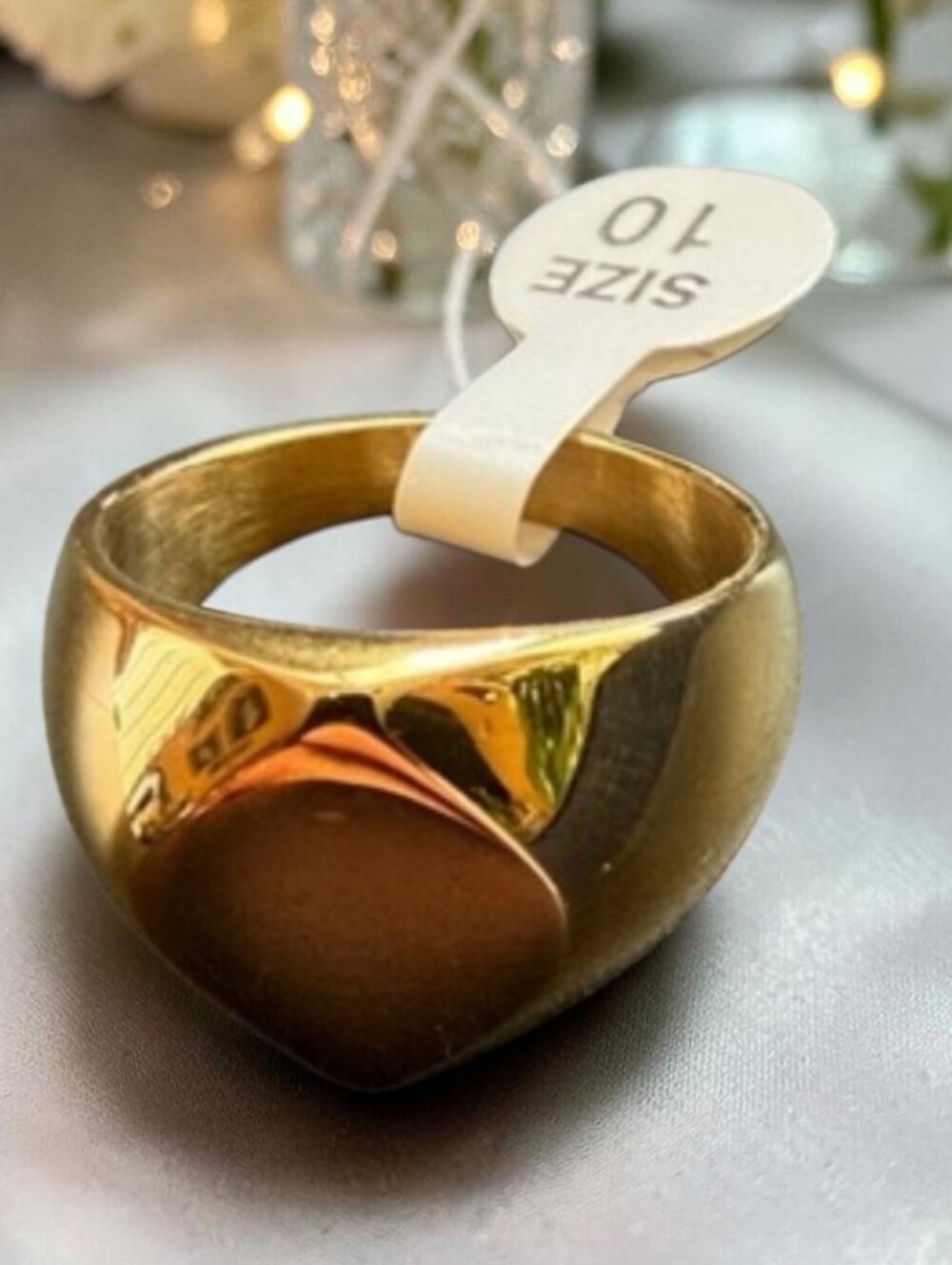 Plunder Gold Tone Ring Size-10